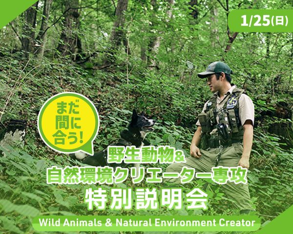 野生動物＆自然環境クリエーター専攻 特別説明会／ＴＣＡ東京ＥＣＯ動物海洋専門学校
