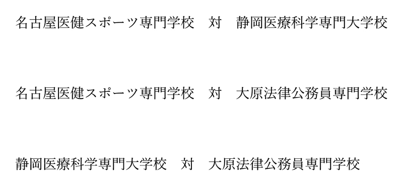 全国専門学校バスケットボール選手権大会東海地区予選 組み合わせ