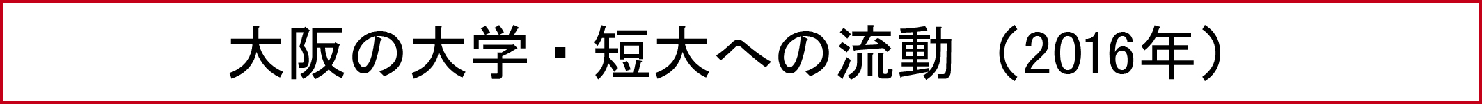 大阪の大学・短大への流動 （2016年）