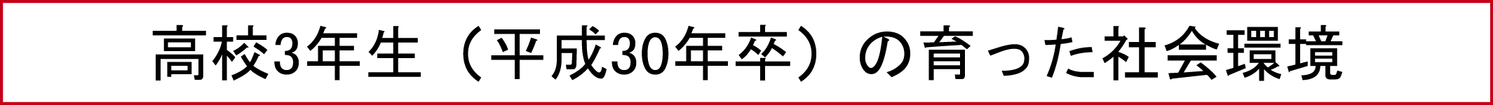 高校3年生（平成30年卒）の育った社会環境