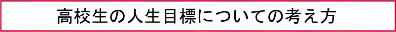 高校生の人生目標についての考え方