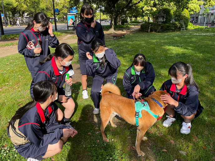 広島県 進徳女子高校 WDP(Walking with Dogs Project)部のみなさん1